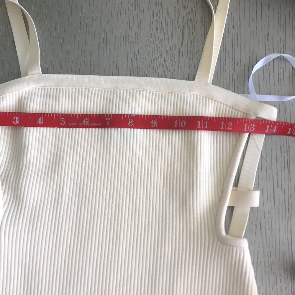 HERVE by Herve LEGER Cream Ribbed Dress Size S - Picture 9 of 12